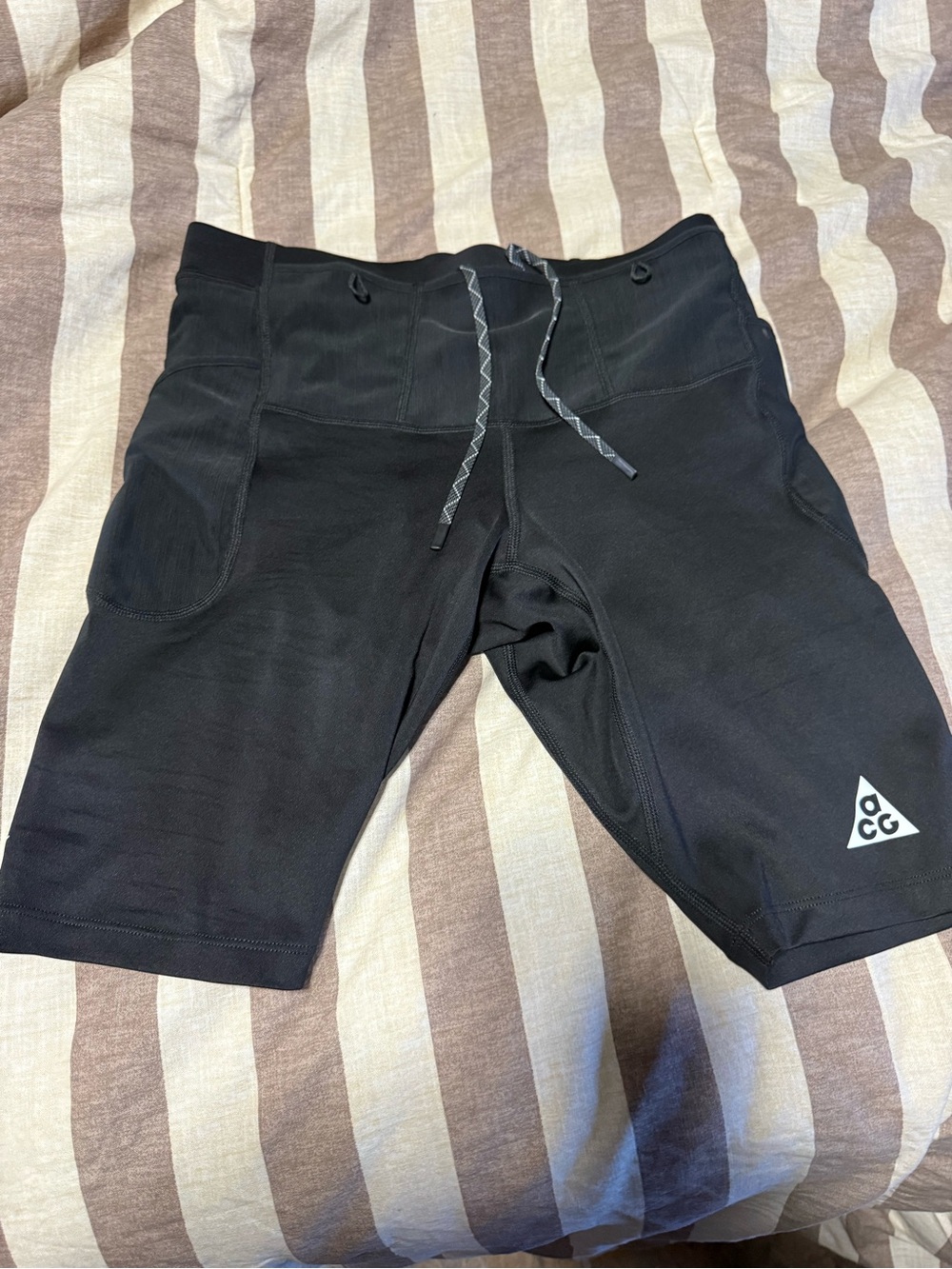 Nike ACG Men's Black Athletic Half Tights with Drawstring